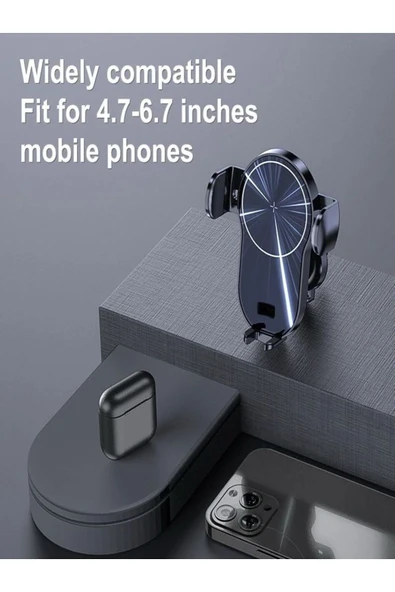 DEANB 15watt Wireless Kablosuz Dokunmatik Tutacak Elektrikli Araç Içi Şarj Cihazı Telefon Tutucu Stand - 5