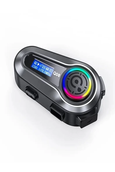 DEANB Q008 Lcd Fm Radio Eq Ses Ipx6 Su Geçirmez Rgb Işıklı Bluetooth Motosiklet Kask Kulaklığı Interkom - 1