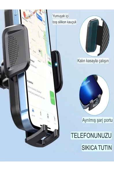DEANB 360° Dönen Sarsıntı Önleyici Oto Aksesuar Araç Içi Telefon Tutucu Ayna Torpido Araba Telefon Tutacak - 2