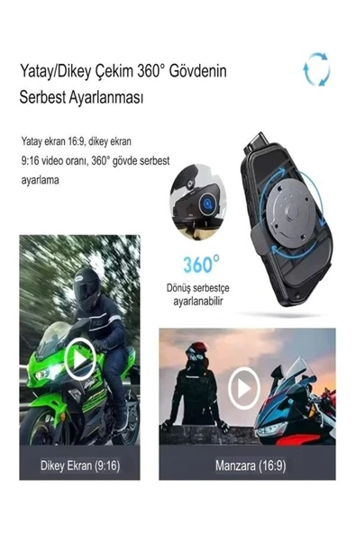 DEANB Q28 1080P 30fps HD Kameralı Motosiklet Kask İnterkom – Su Geçirmez, Bluetooth Kulaklık - Resim 7