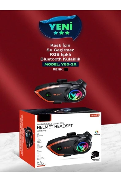 DEANB Y8002x Ip67 Su Geçirmez 2kişi 800metre Blueooth Interkom Motosiklet Kask Kulaklık - 8