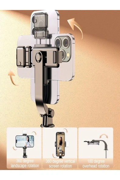 DEANB Bluetooth Kumandalı Tripod Telefon Tutuculu Selfie Çubuğu Telefon, Kamera, Lamba, Yayın Standı - 2