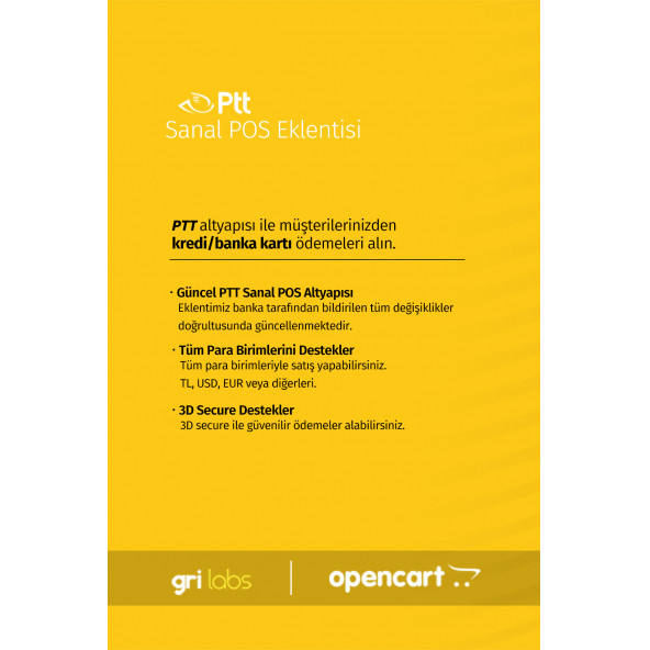 OpenCart - PTT Sanal POS Modülü - 2