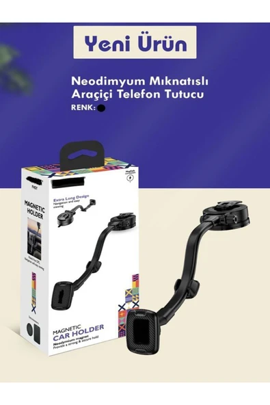 DEANB Fhd07 Neodimyum Manyetik Araç Telefon Tutucu - Universal Yapışkanlı Telefon Standı, Siyah - 7