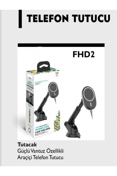 DEANB Fhd2 15w Mıknatıslı Kablosuz Şarjlı Araç Içi Telefon Tutucu – Wireless Hızlı Şarj Cihazı - 6
