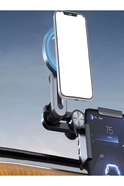 DEANB 360° Döner Manyetik Telefon Tutucu – Esnek Alüminyum Kol, Araç İçi Ayarlanabilir Stand - 8