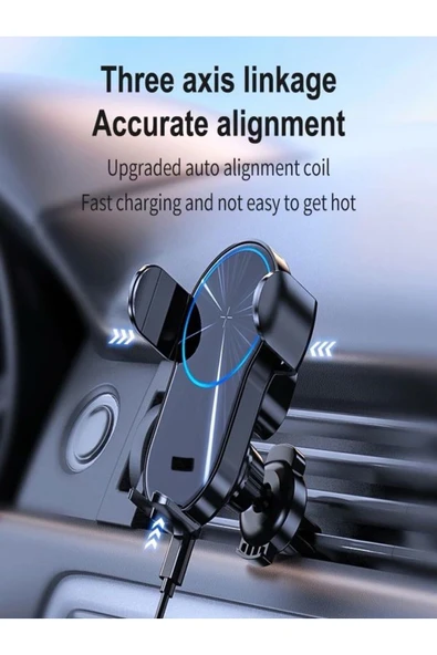 DEANB 15watt Wireless Kablosuz Dokunmatik Tutacak Elektrikli Araç Içi Şarj Cihazı Telefon Tutucu Stand - 3