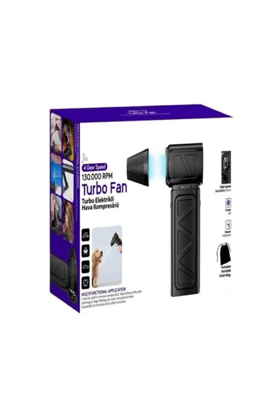 DEANB Ahv 180w 130.000 Rpm 4 Kademeli Çantalı Turbo Fan Şarjlı Mini Hava Komprasörü Üfleyici - 7