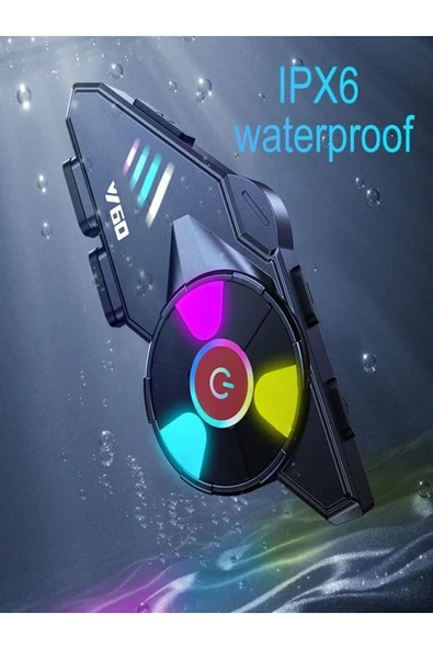 DEANB Y600 IPX6 Su Geçirmez RGB Bluetooth 5.3 Sesli Asistan İNTERKOM Kask Kulaklığı 1000MAH - Resim 6