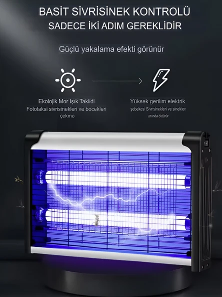 DEANB 8W Çift UVA Işık Elektrikli Sinek Öldürücü A Enerji Haşere Yok Edici Sivrisinek Kovucu Tuzak Lamba - Resim 5
