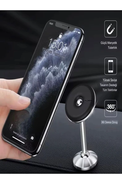 DEANB T067 360° Dönebilen Mıknatıslı Araç Içi Telefon Tutucu - Torpido Üstü Magnetic Tutacak - 4