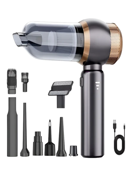 DEANB AHV 8in1 Kablosuz 16000PA Araç Ev Ofis İçi Mini Süpürge 6000mAh Şarjlı Vakum + Üfleme ürün görseli 1