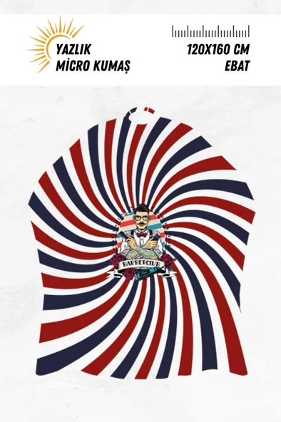 Lüx Penuar Berber Önlüğü Dijital Baskı Yazlık Mikro Kumaş 120x160 cm Model: 1096 ürün görseli