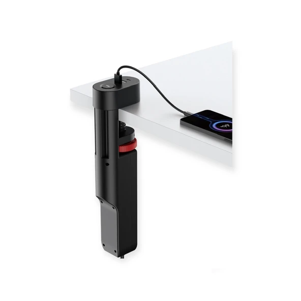 ÇELİKWORK Masa Tutacaklı Akım Korumalı 2xusb-a, 3'lü Priz, Pd 20w 1usb-c Tepe-c Çoklayıcı Tutacaklı Priz - Resim 5