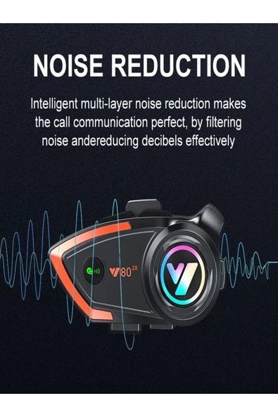 DEANB Y8002x Ip67 Su Geçirmez 2kişi 800metre Blueooth Interkom Motosiklet Kask Kulaklık - 3