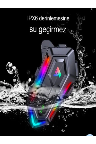 DEANB Y2-Max IPX6 2kişi 300m Su Geçirmez RGB Bluetooth 5.3 Kask Kulaklığı – İntercom & Gürültü Engelleme - 2