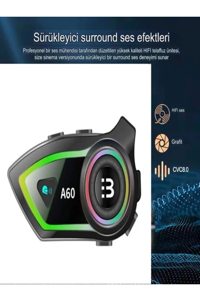 DEANB IP67 Su Geçirmez Sesli Asistan Bluetooth Motosiklet İNTERKOM RGB Işıklı Motor Kask Kulaklığı - 1