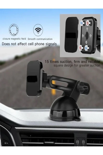 DEANB 360° Dönme Özellikli Strong Mıknatıslı Araç Içi Telefon Tutacağı Vantuzlu Sağlam Ve Pratik Tutacak - 5