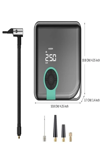 ÇELİKWORK Air Powerbank 4000mah Usb Şarj Edilebilir Akıllı Hava Pompası - Kompresör Led Gösterge Ve Işıklı - 5