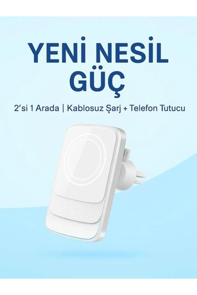 DEANB 15W Magsafe Uyumlu Kablosuz Araç İçi Telefon Tutucu | 3A Hızlı Şarj | Havalandırma Tipi 2in1 Stand - 6
