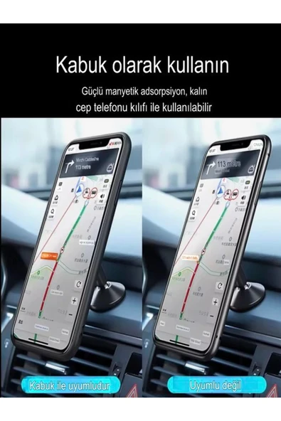 DEANB T067 360° Dönebilen Mıknatıslı Araç Içi Telefon Tutucu - Torpido Üstü Magnetic Tutacak - 5