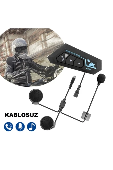 ÇELİKWORK Bt22 Hıfı 5.0 Edr Su Geçirmez Kablosuz Interkom Desteği Motosiklet Kask Kulaklığı Motorcu Kulaklığı - 2