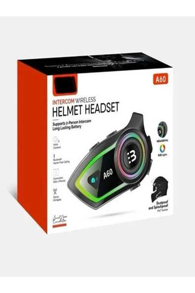 DEANB A-60 Ip67 Su Geçirmez Renkli Rgb Hd Stereo Ses 5.3 Bluetooth Interkom Kask Kulaklığı - Resim 7
