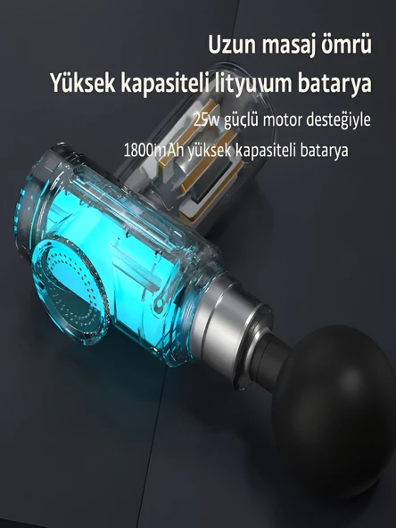 DEANB AMG017 Taşınabilir Sessiz Mini Masaj Aleti - 6 Hız Ayarlı, LCD Ekran, 3600RPM - Resim 2