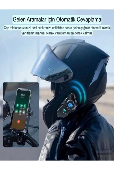 DEANB Q28 1080P 30fps HD Kameralı Motosiklet Kask İnterkom – Su Geçirmez, Bluetooth Kulaklık - Resim 6