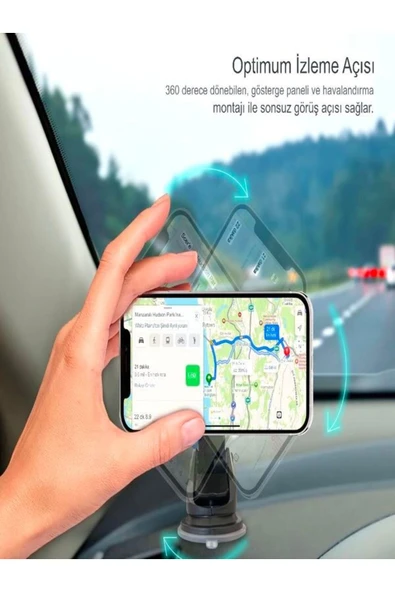 DEANB F-2 15W Şarjlı Vantuzlu Ayna Ve Torpido Montajlı Araç İçi Telefon Tutucu - Oto Aksesuarları - 2