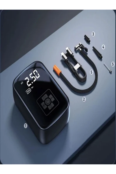 DEANB A55-56 PSI Destekli 3600mAh 50W LED Ekranlı Araba Motor Bisiklet Top Hava Kompresörü Powerbank - 3