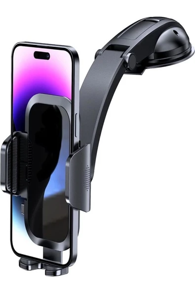 DEANB T-78 360° Dönebilen Hidrolik Kanatlı Vantuzlu Araç Içi Telefon Tutucu Ayna Torpido Montajı Tutacak