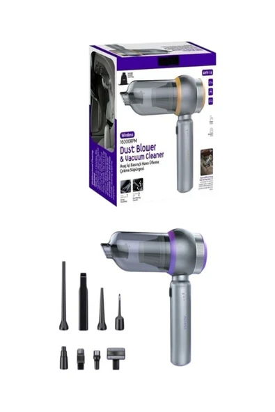DEANB AHV 8in1 Kablosuz 16000 PA Araç, Ev, Ofis İçi Mini Süpürge – 6000 mAh Şarjlı, Vakum + Üfleme - 5