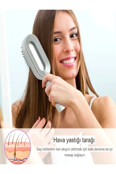 DEANB Elastic Airbag Masaj Tarak Kullanımı Rahat Islak Kuru Saçlar İçin Kolay temizlenebilen Saç Fırçası - 3