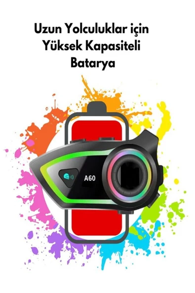 DEANB A-06 Ip67 2 Kişi 300m İNTERKOM Su Geçirmez Rgb Işık Wireless Motor Motosiklet Kask Kulaklığı - Resim 4