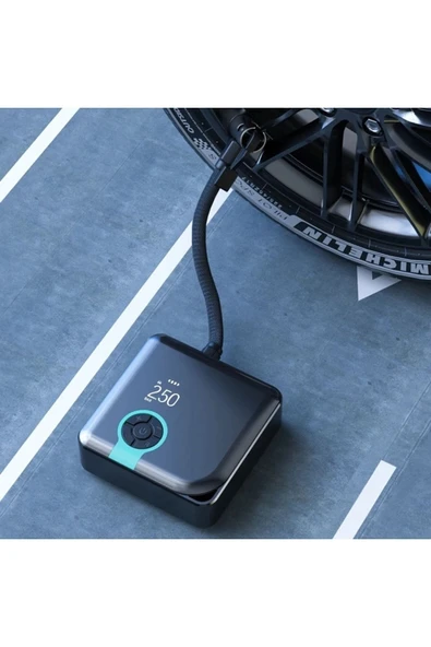 ÇELİKWORK Air Powerbank 4000mah Usb Şarj Edilebilir Akıllı Hava Pompası - Kompresör Led Gösterge Ve Işıklı - 6