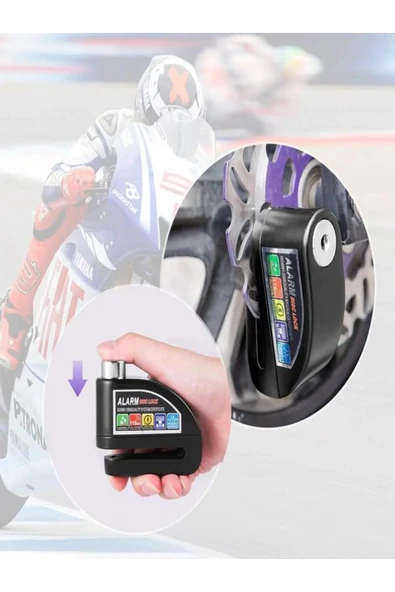DEANB Alarmlı Disk Kilidi – Motosiklet Güvenlik Kilidi, 110db Alarm, Suya Dayanıklı, Çelik Pimli Kilit - Resim 7