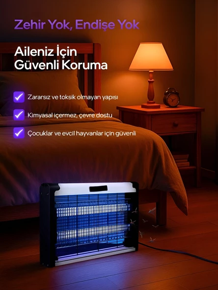 DEANB 8W Çift UVA Işık Elektrikli Sinek Öldürücü A Enerji Haşere Yok Edici Sivrisinek Kovucu Tuzak Lamba - Resim 3