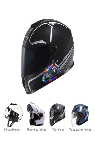 DEANB Y2-Max IPX6 2kişi 300m Su Geçirmez RGB Bluetooth 5.3 Kask Kulaklığı – İntercom & Gürültü Engelleme - 8