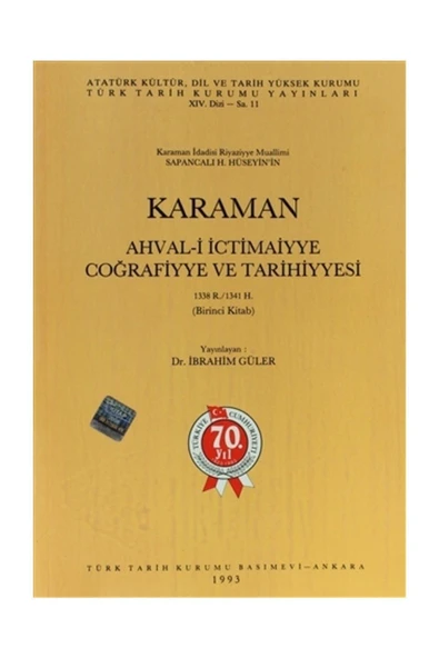 Karaman Ahval-i İctimaiyye Coğrafiyye ve Tarihiyyesi 1338 R.-1341 H. 1. Kitab - Kolektif ürün görseli 1