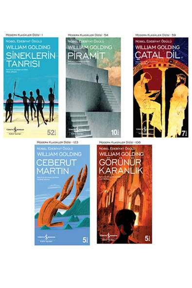 William Golding-5'li Set Kitap(çatal Dil,piramit,sineklerin Tanrısı,ceberut Martin,görünür Karanlık) ürün görseli 1