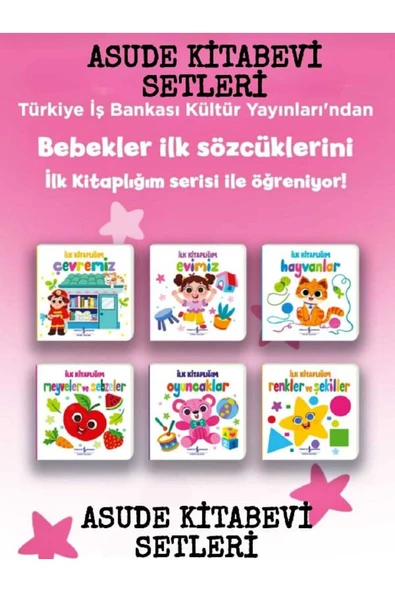 İlk Kitaplığım-Çevremiz - Evimiz -Hayvanlar-Meyveler ve Sebzeler-Oyuncaklar-Renkler ve şekiller ürün görseli 1