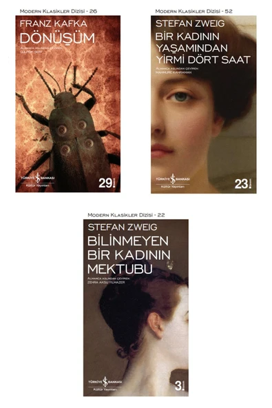 Dönüşüm + Bir Kadının Yaşamından Yirmi Dört Saat + Bilinmeyen Bir Kadının Mektubu- 3 Kitap Set ürün görseli