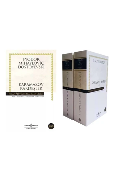 Set- Karamazov Kardeşler - Savaş Ve Barış 2 Cilt Takım Lev Nikolayeviç Tolstoy ürün görseli 1
