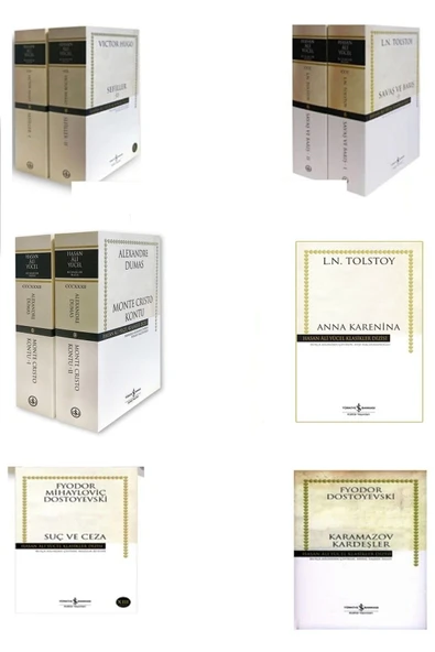 Monte Cristo Kontu - suç ve ceza - sefiller - Anna Karenina - Karamazov Kardeşler - savaş ve barış ürün görseli 1