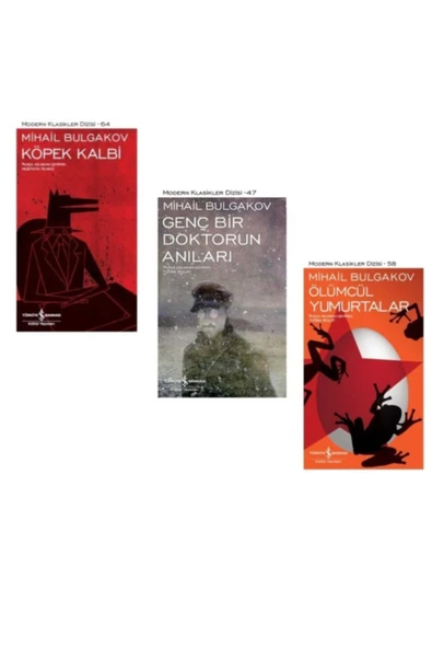 Bulgakov Üç Kitap Set; Genç Bir Doktorun Anıları - Köpek Kalbi - Ölümcül Yumurtalar; Iş Kültür ürün görseli 1