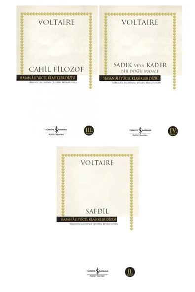 Voltaire 3 Kitap Set / Cahil Filozof - Sadık Veya Kader - Safdil ürün görseli 1