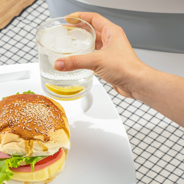 Porsima 07-1304 Katlanır Piknik Sepeti - Silikonlu Katlanabilir Saklama Kutusu - 21 L Beyaz - 5