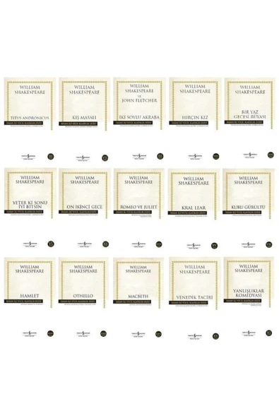 Iş Bankası Kültür Yayınları Hasan Ali Yücel William Shakespeare Seti 15 Kitap ürün görseli 1