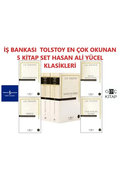 Iş Bankası Tolstoy 5 Kitap Set Hasan Ali Yücel Klasikleri Savaş Ve Barış-anna Karenina-diriliş ürün görseli 1
